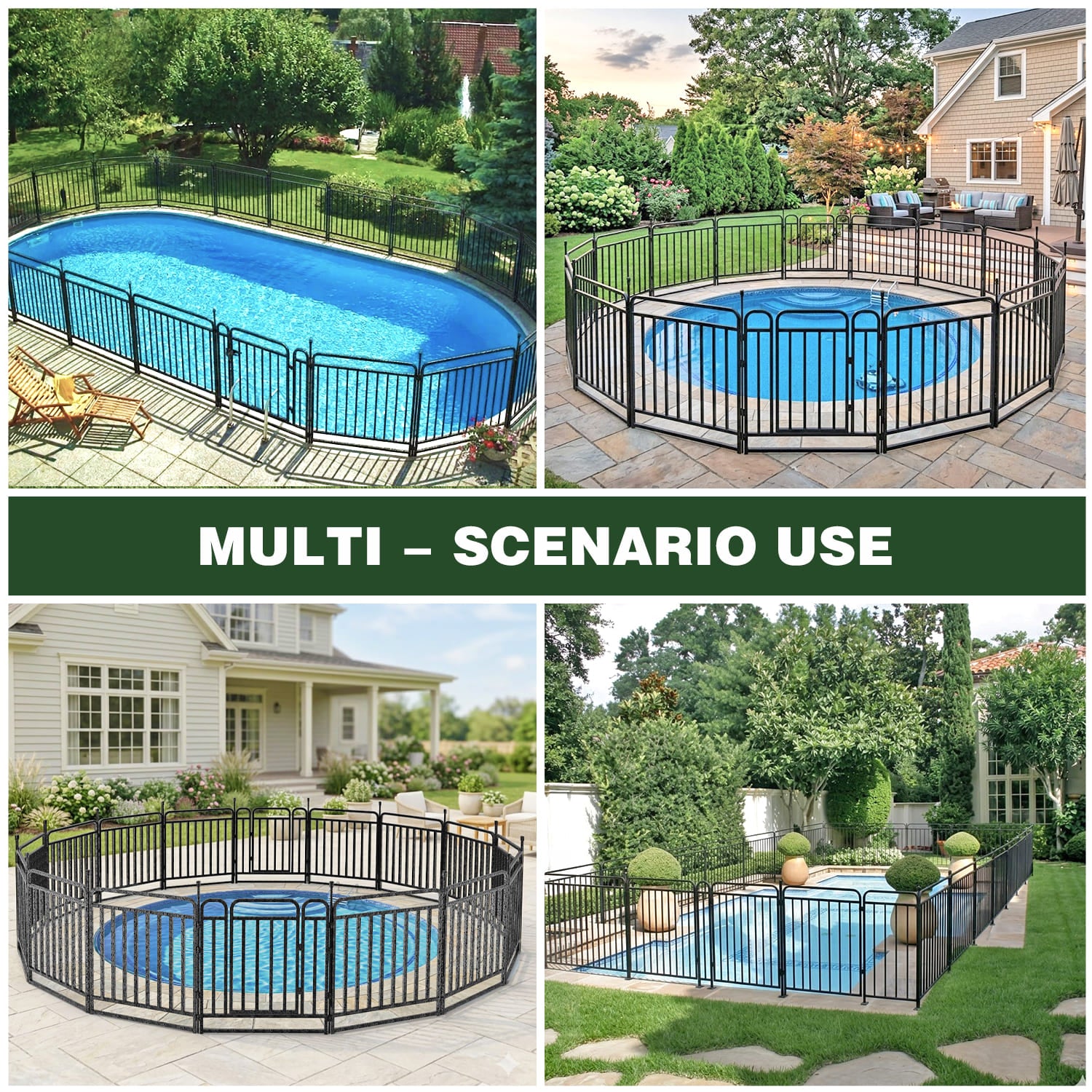 Curved No-Drill Pool Fence