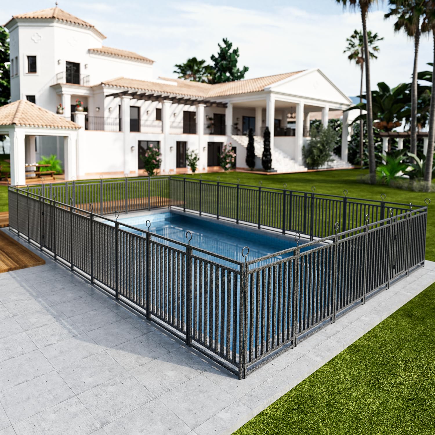 No-dig Pool Secure Fence