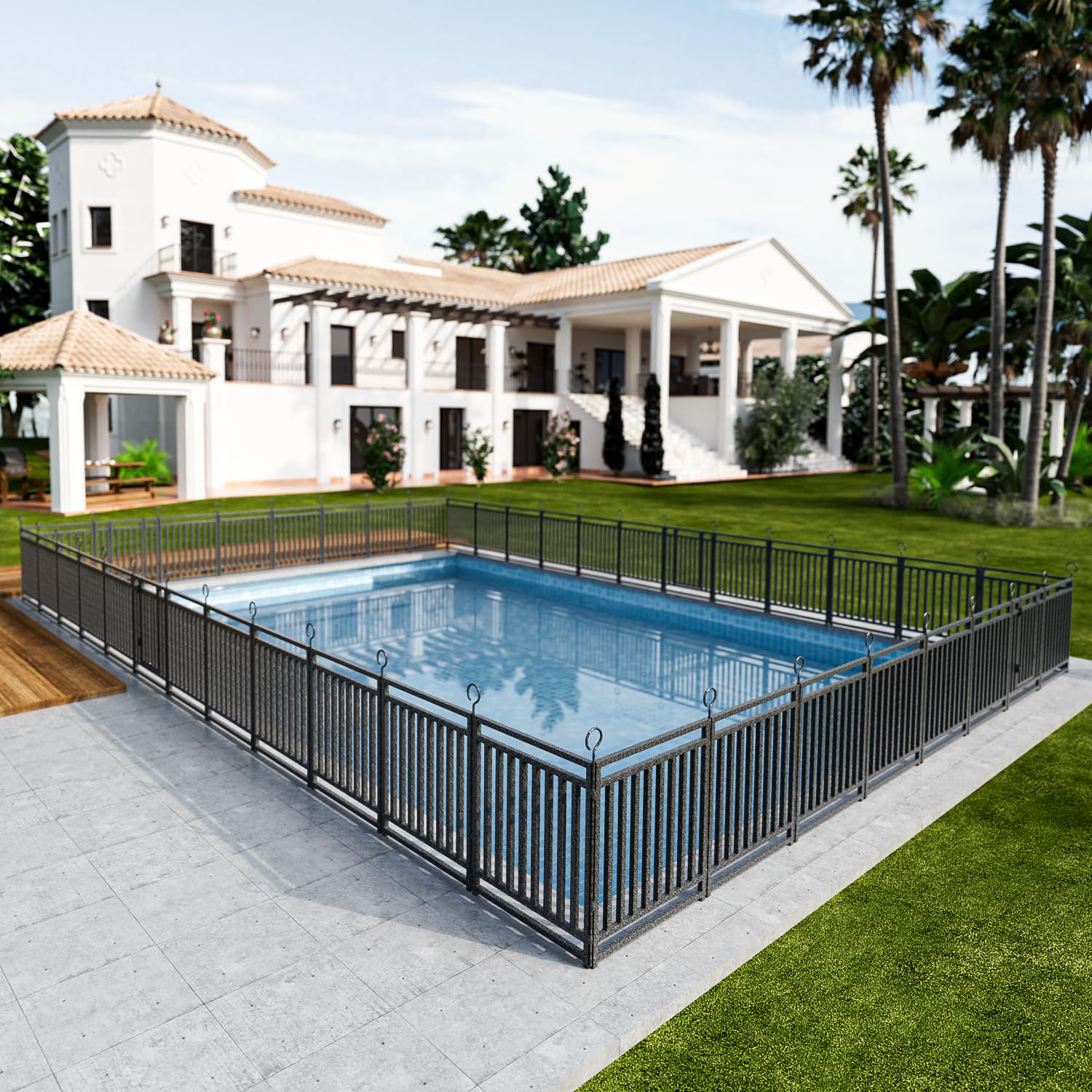No-dig Pool Secure Fence