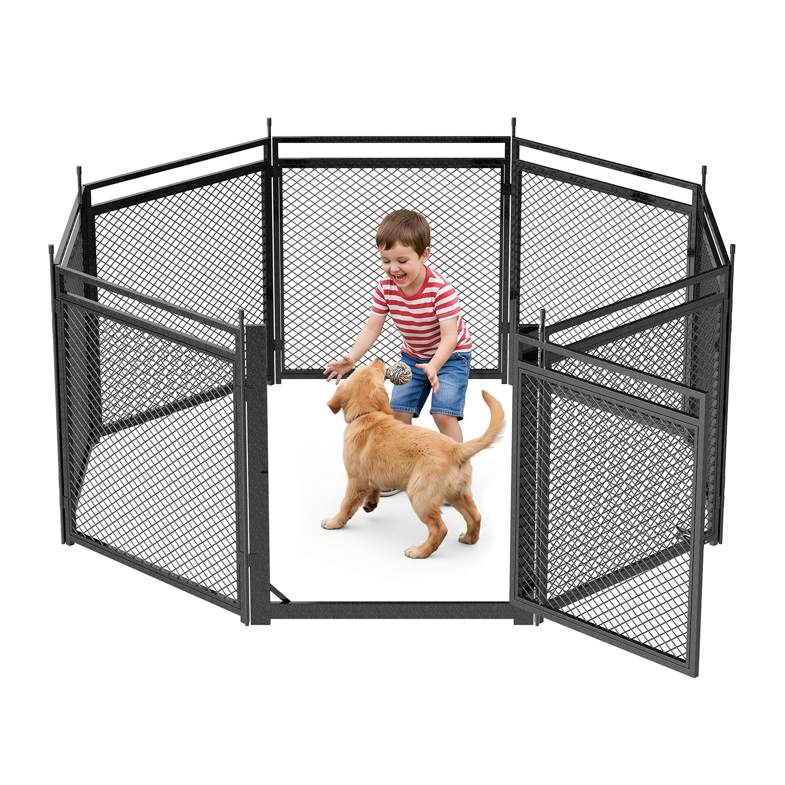 Mesh Tool-Free Dog Kennel