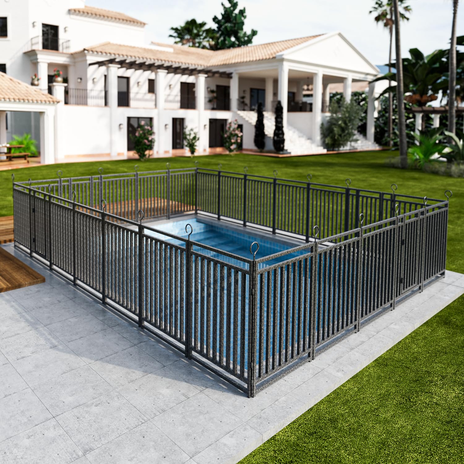 No-dig Pool Secure Fence