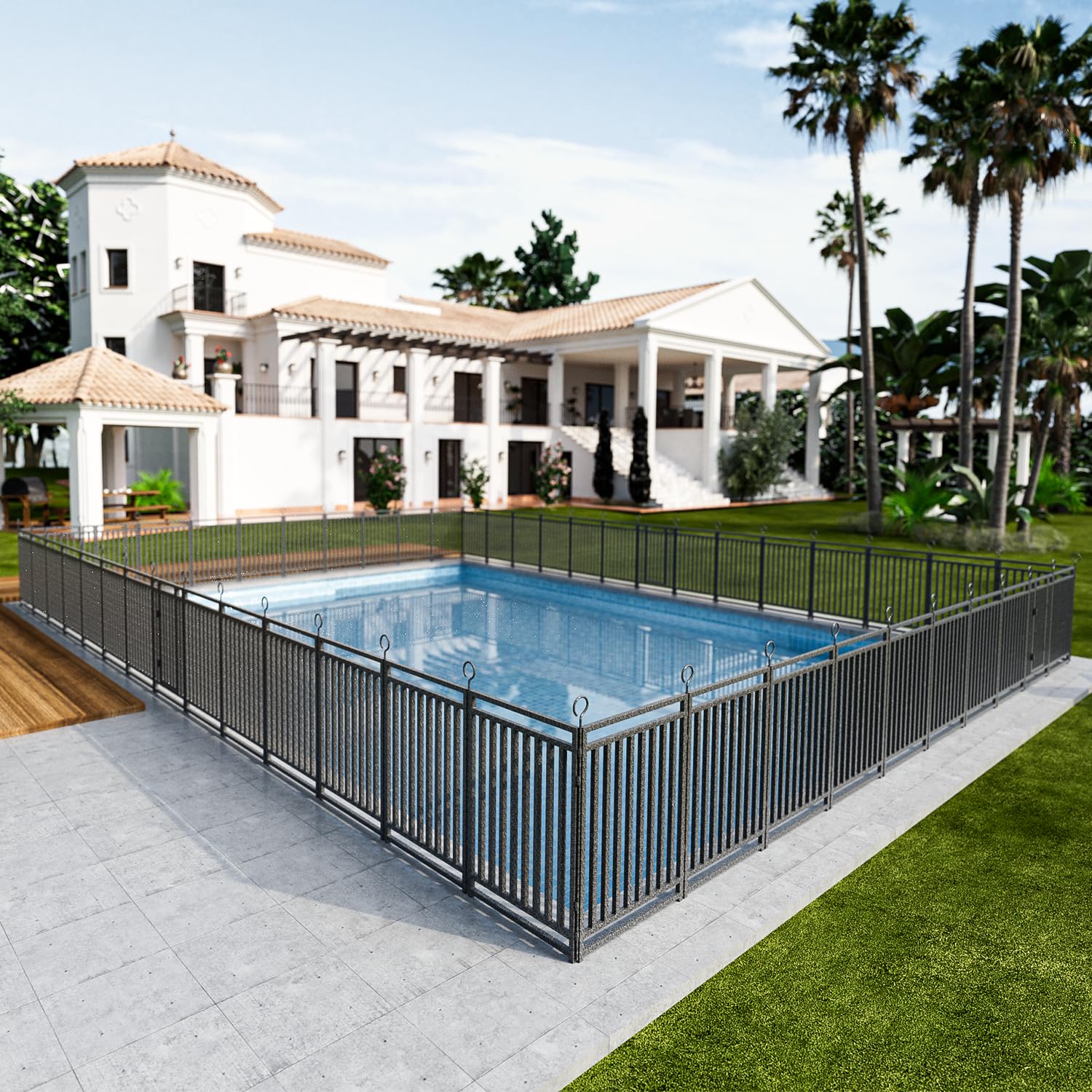 No-dig Pool Secure Fence