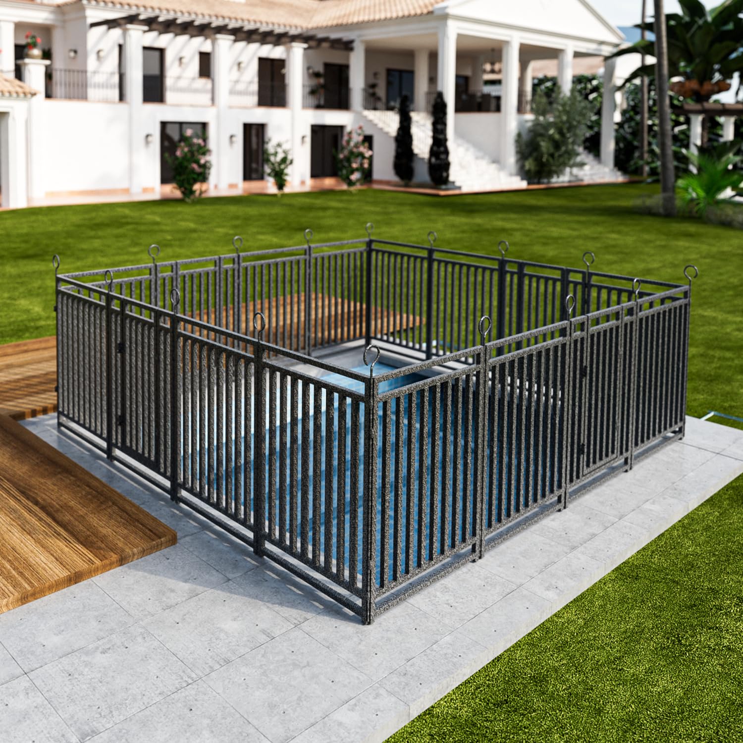 No-dig Pool Secure Fence