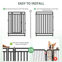 Petorldog Dog Playpen, Foldable Metal Exercise Pen for Small/Medium/Large Dogs – Available in 32" & 40" Heights, 8/16/24/32 Panels, for Yard, Camping & RV (Black - Silver) - Petorldog