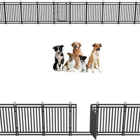 Petorldog Dog Playpen, Foldable Metal Exercise Pen for Small/Medium/Large Dogs – Available in 32" & 40" Heights, 8/16/24/32 Panels, for Yard, Camping & RV (Black - Silver) - Petorldog