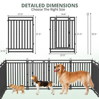 Petorldog Dog Playpen, Foldable Metal Exercise Pen for Small/Medium/Large Dogs – Available in 32" & 40" Heights, 8/16/24/32 Panels, for Yard, Camping & RV (Black - Silver) - Petorldog