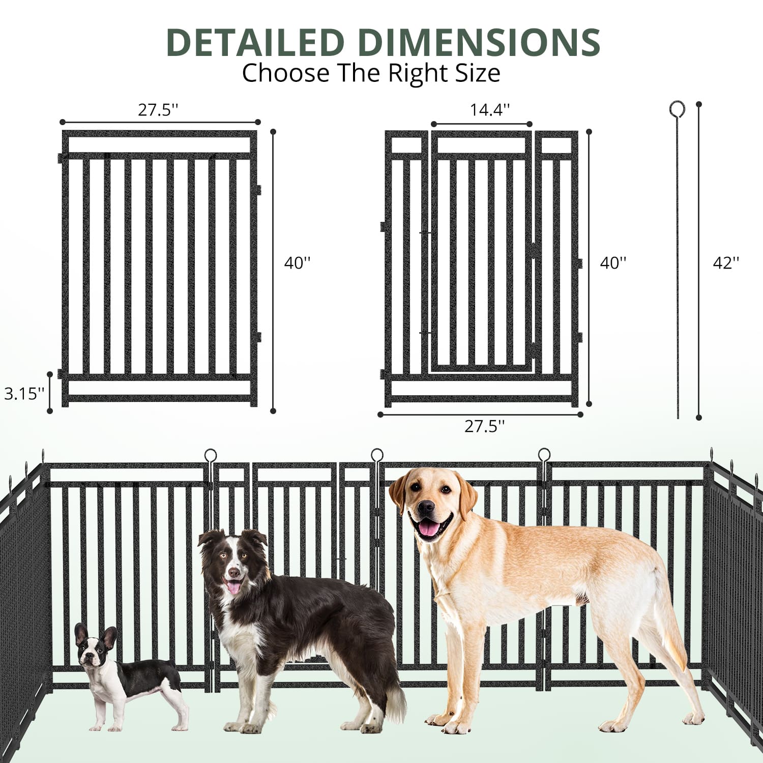 Petorldog Dog Playpen, Foldable Metal Exercise Pen for Small/Medium/Large Dogs – Available in 32" & 40" Heights, 8/16/24/32 Panels, for Yard, Camping & RV (Black - Silver) - Petorldog