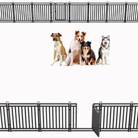 Petorldog Dog Playpen, Foldable Metal Exercise Pen for Small/Medium/Large Dogs – Available in 32" & 40" Heights, 8/16/24/32 Panels, for Yard, Camping & RV (Black - Silver) - Petorldog
