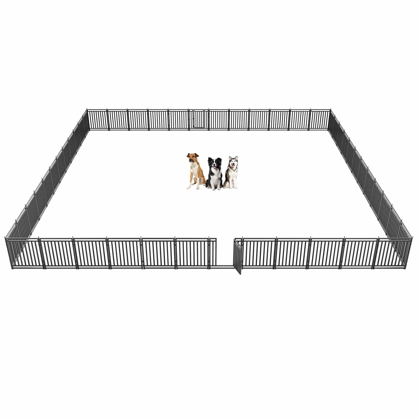 Petorldog Dog Playpen,32"/40" H, 8/16/24/32 Panels，Foldable Metal dog fence outdoor for yard,Camping & RV (Black/Silver) - Petorldog