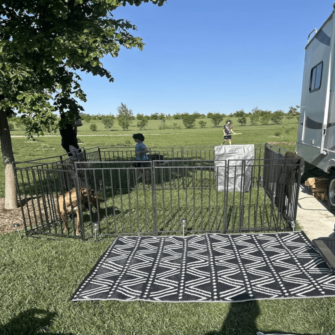 Petorldog Portable Foldable Metal Playpen, Available in 32" and 40" Heights with 8–32 Interlockable Panels, Suitable for Dogs of Various Sizes and Perfect for Yards, RVs, and Outdoor Camping (Black/Silver). - Petorldog