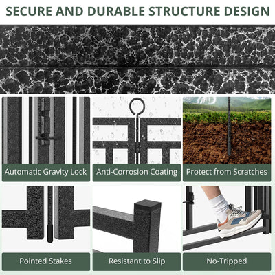 Petorldog Portable Foldable Metal Playpen, Available in 32" and 40" Heights with 8–32 Interlockable Panels, Suitable for Dogs of Various Sizes and Perfect for Yards, RVs, and Outdoor Camping (Black/Silver). - Petorldog